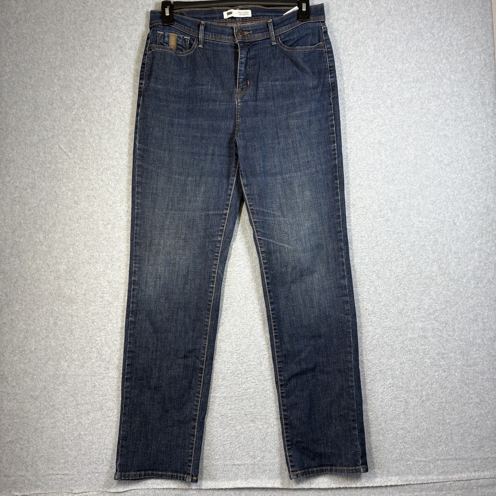 Levis 512 Perfectly Slimming Straight Leg Womens 12M W31‎ L32 Dark Wash Jeans